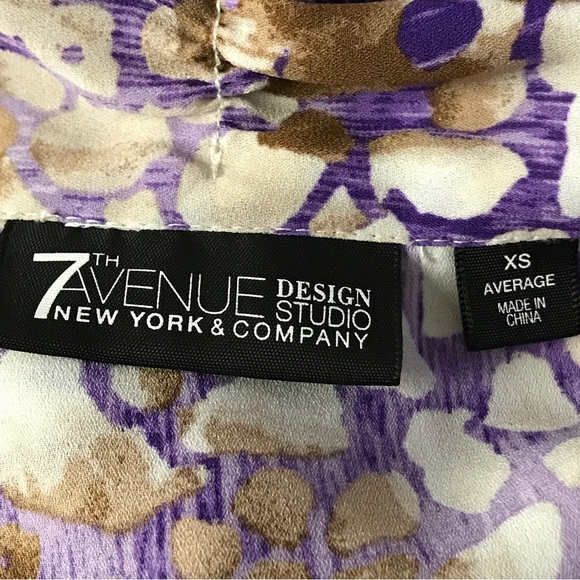 NY & Co Purple Printed Blouse - Picture 4 of 5